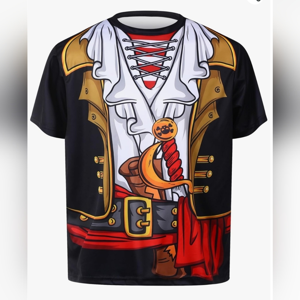 NWOT 3D Print Pirate T Shirt